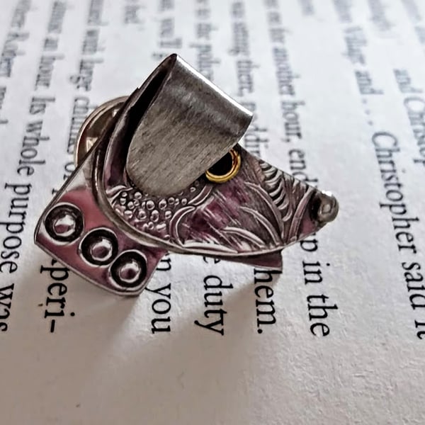 Quirky Pewter Dog Themed Tie Tack Pin 