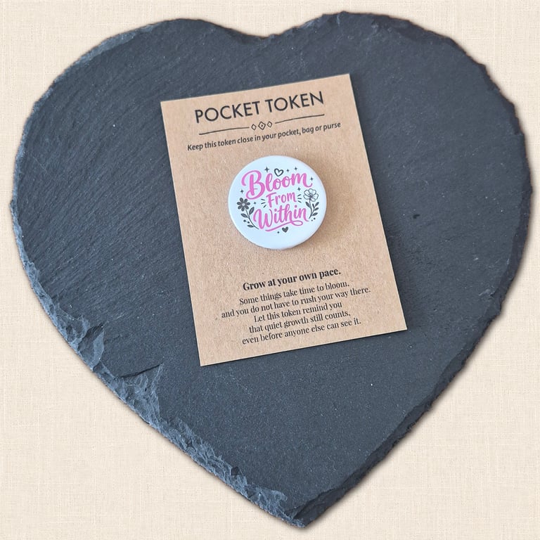 Bloom From Within Pocket Token - Personal Growth Pocket Reminder