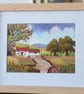 Red Roof Cottage, Brecon Beacons, Original Watercolour in 9.5 x 7.5 Frame