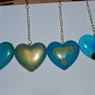Handmade epoxy resin heart keyring