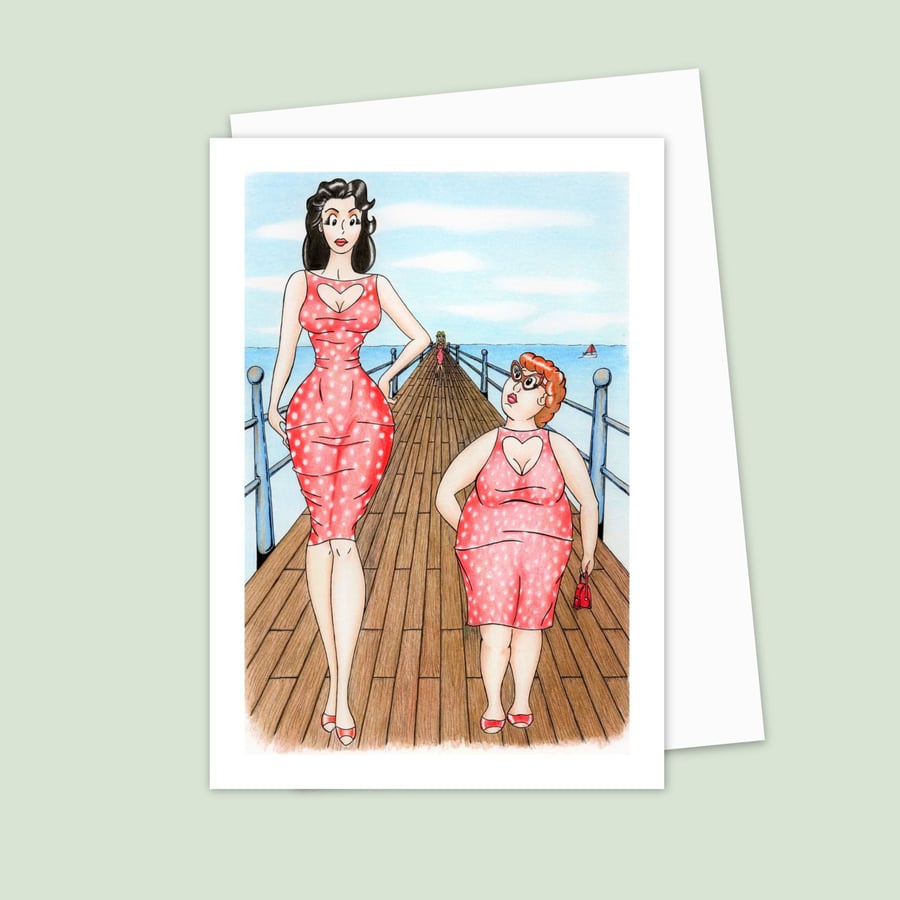Seaside Postcard Greetings Card: Traditional Pier on the Beach (806)