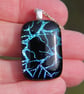  Blue dichroic glass  pendant,  branches dichroic fused glass necklace SKU F42 - Image 4