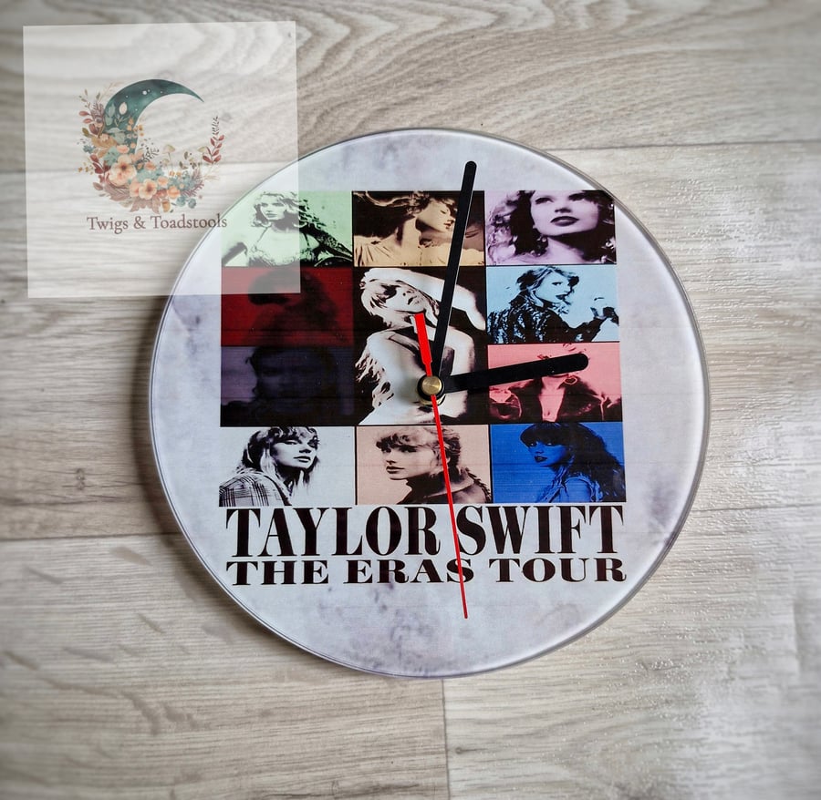 The eras tour taylor swift glass clock 