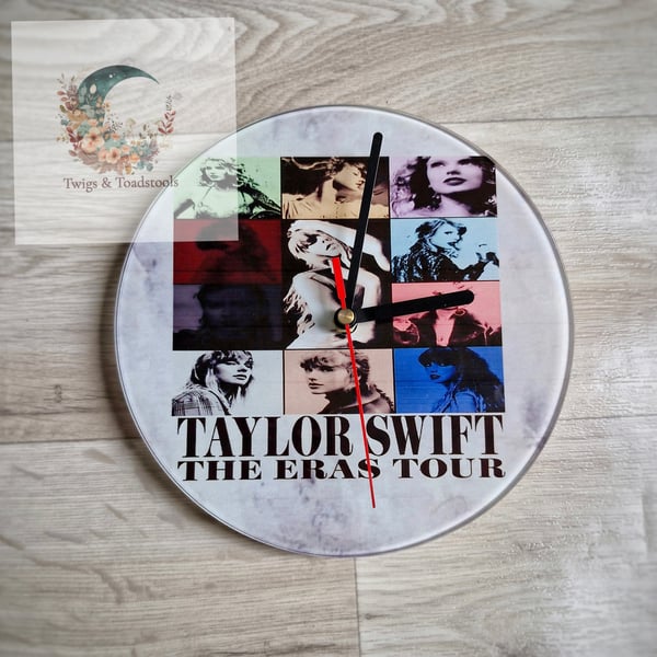 The eras tour taylor swift glass clock 