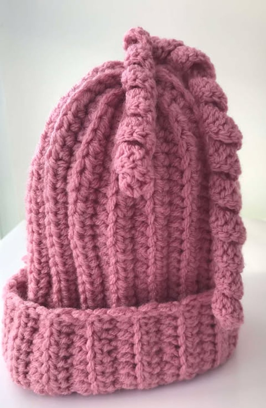 Handmade crocheted Pink adult hat