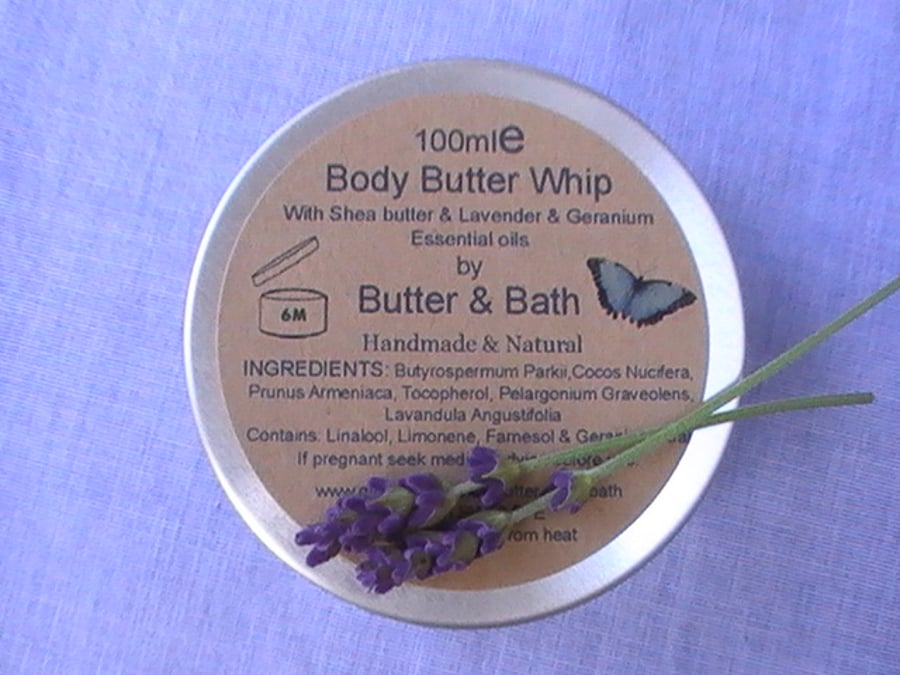 Lavender & Geranium Body Butter Natural and Handmade Body Lotion