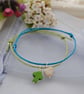 Friendship Bracelets-TWO Turquoise & Lime Set - Image 1