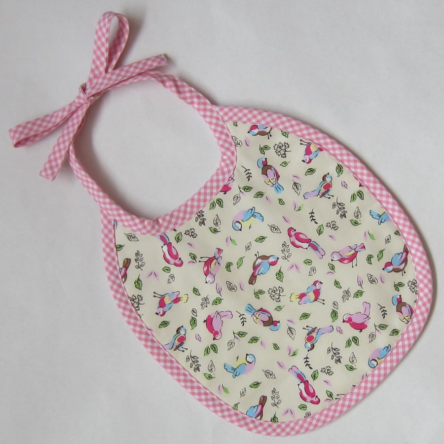 Babies Pink Bird Bib