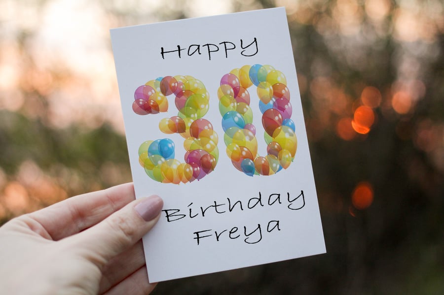 30th Birthday Card, Card for 30th Birthday, Birthday Card, Friend Birthday Card