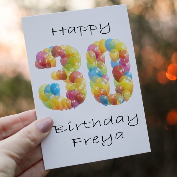 30th Birthday Card, Card for 30th Birthday, Birthday Card, Friend Birthday Card