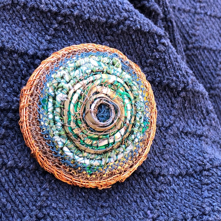 Domed Circle Brooch - inspired by Kandinsky