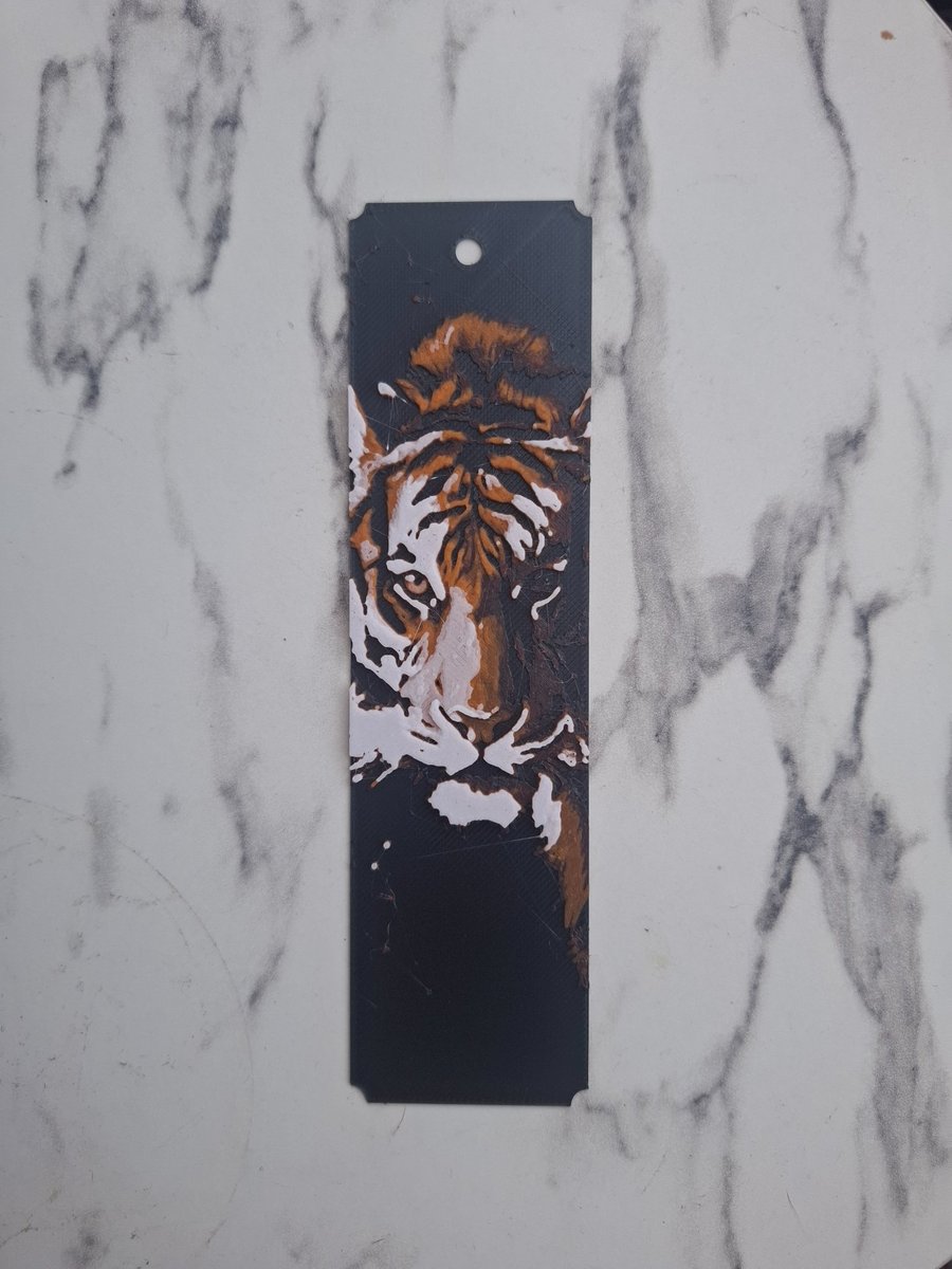 Tiger Portrait 3D HueForge Bookmark