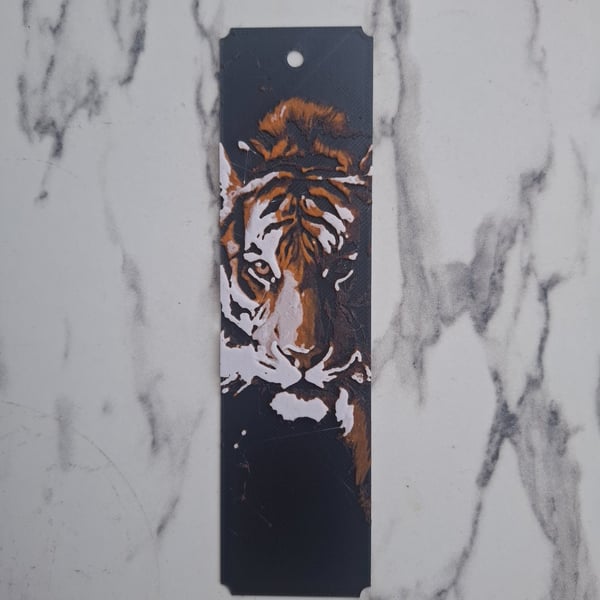 Tiger Portrait 3D HueForge Bookmark