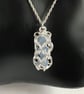 Sterling Silver Captured Angelite Chainmaille Pendant - Image 4