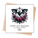 Gothic Bat Happy Birthday Card