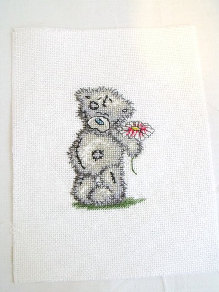 me to you teddy bear cross stitch picture, ready to frame for the nursery 