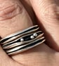Chunky Silver Stack ring, freeform stack ring, sterling silver stack ring, waves - Image 6