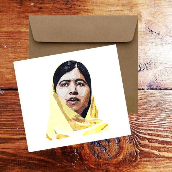 Malala Yousafzai Greeting Card .Malala Yousafzai Watercolour art card,Malala You