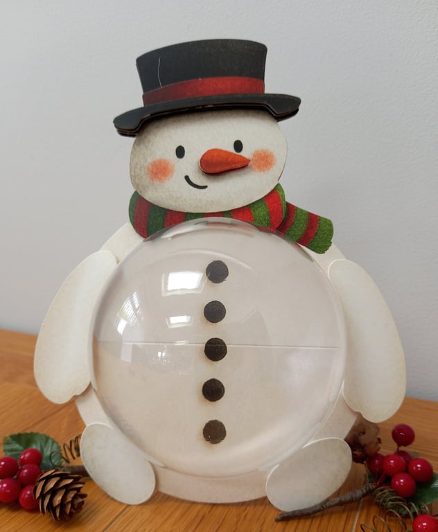 Snowman "Bauble Buddies" gift box, handmade