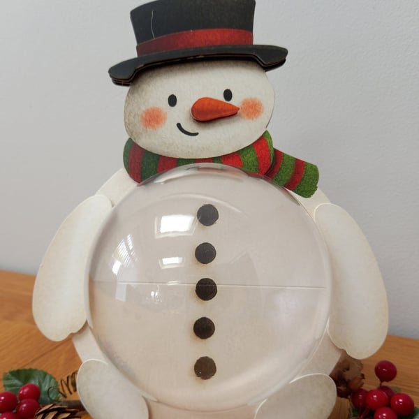 Snowman "Bauble Buddies" gift box, handmade