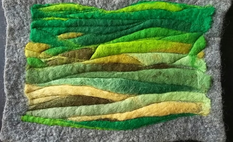Wetfelted Contemporary Landscape Picture