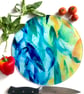 Colourful Glass Chopping Board, Vibrant Circular or Rectangular Design