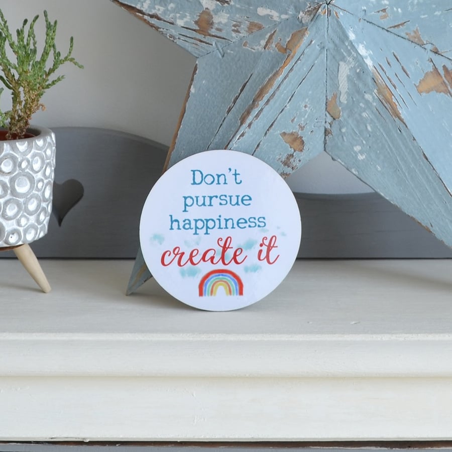 Motivational Gift Coffee Tea Mug Coaster, Happiness Gift, Motivation Gift