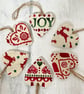 Small Wooden Emma Bridgewater Designs Christmas Tree Decorations Set of 6 - Image 2