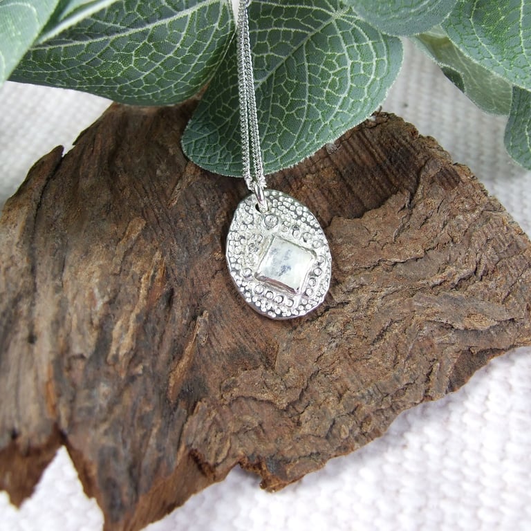Rainbow Moonstone Necklace in Sterling Silver