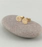 Mini Solid 9ct Gold Hammered Disc Stud Earrings