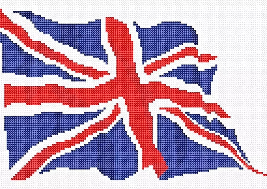 5D DIY UK Union Jack Flag Diamond Painting Kit Crystal Embroidery Rhinestone Can