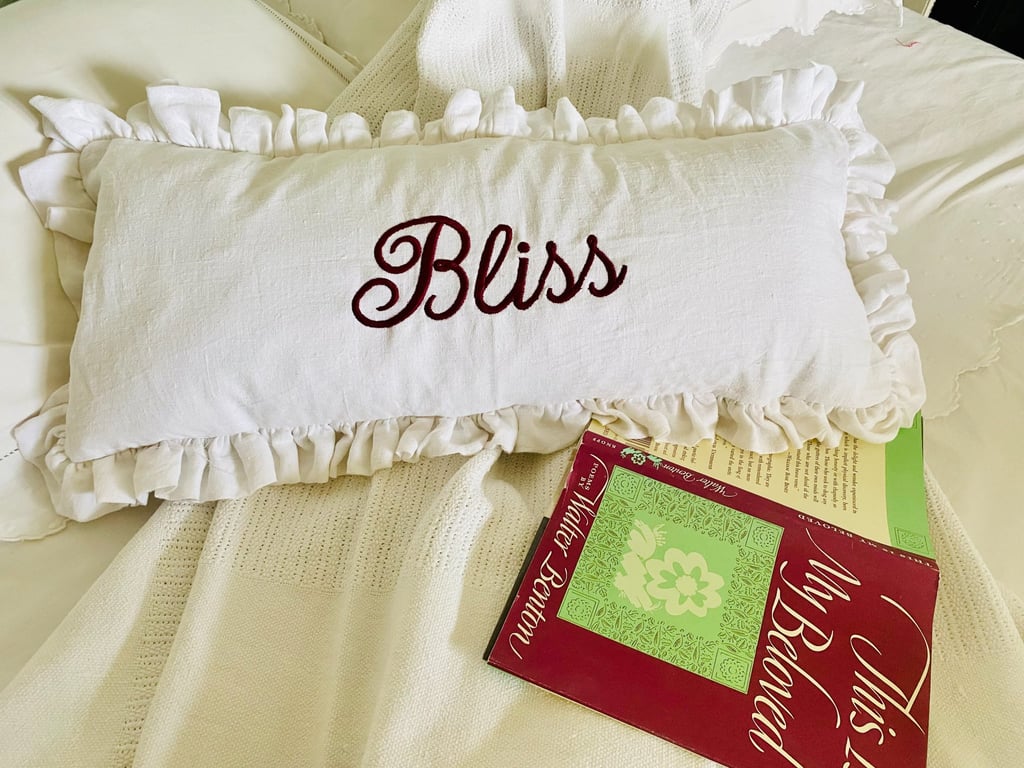 The BLISS Cushion on  Cream Vintage French Linen