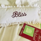 The BLISS Cushion on  Cream Vintage French Linen
