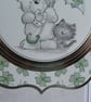 Good Luck Card - Four Leaf Clover Bear and Cat - Image 6