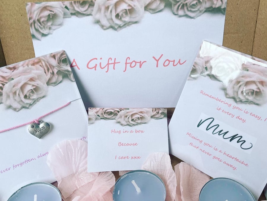 In memory of a dear mum wish bracelet bereavement gift box 