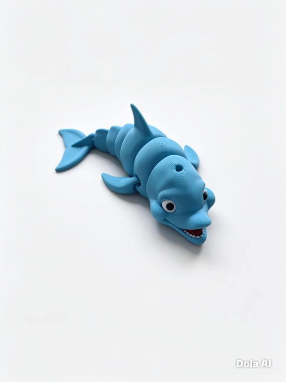 Cute Wiggly Dolphin - 3D Printed Sensory Stress Relief Toy & Desk Decor