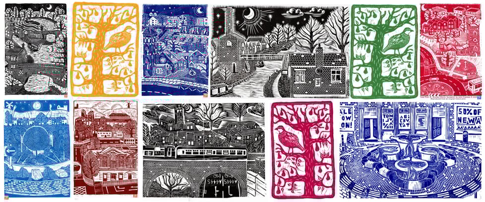 Woodcut and linocut prints by John Freeman