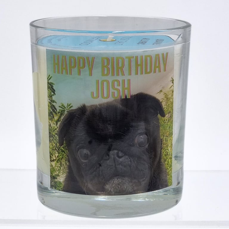 Soy Scented Candle In Glass Personalised Gift Designed From Your Photographs 