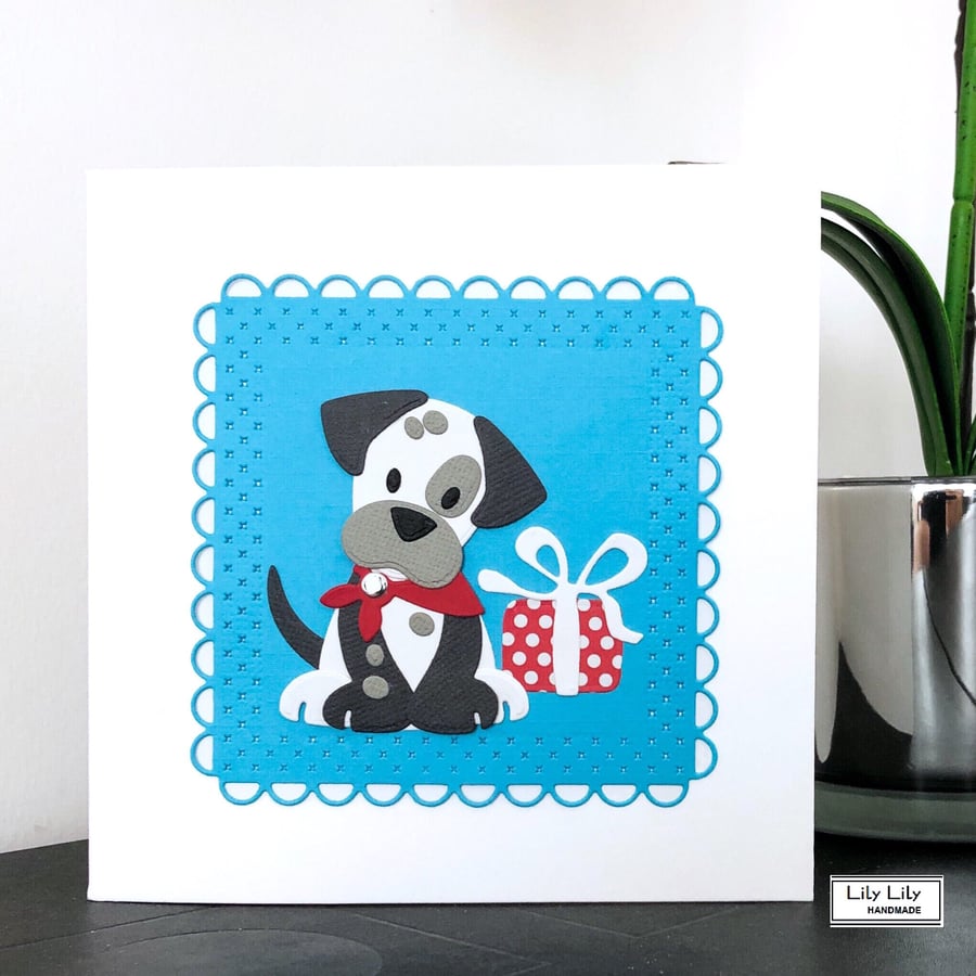 Cute Dalmatian Dog card, for all occasions, by Lily Lily Handmade 