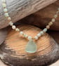 Seaglass and Amazonite delicate necklace  Ref R20 - Image 7