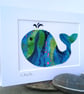 A multicoloured batik 'Whale' fabric picture - 7x5 inches including mount - Image 5