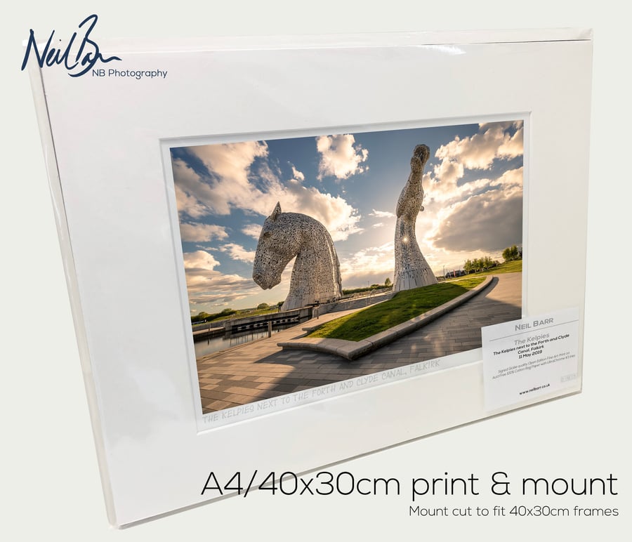 The Kelpies Falkirk Scotland - A4 (40x30cm) Unframed Print