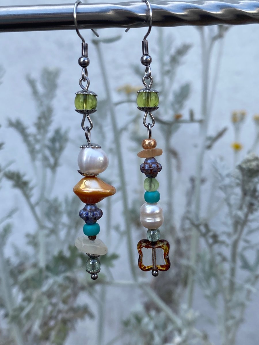 Roisin - Boho mixed mismatch style earrings 