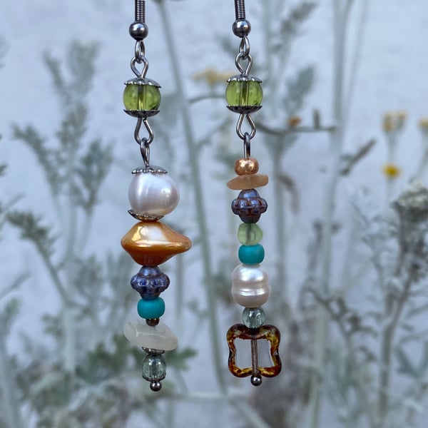 Roisin - Boho mixed mismatch style earrings 