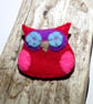 Cute Felt Owl Brooch - UK Free Post - Image 1