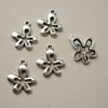 5  Tibetan Silver Flower Charms