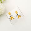 Dalmatian and Mustard Rainbows Stud Dangles