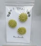 Buttons Spring Green 30mm Handmade Embroidered Yorkshire Style - Image 1