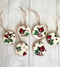 Christmas Robin Rustic Wood Slice Christmas Tree Decorations Set of 6 - Image 2