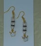 Pearl and Crown Earrings (Mauve spacers) - Image 1
